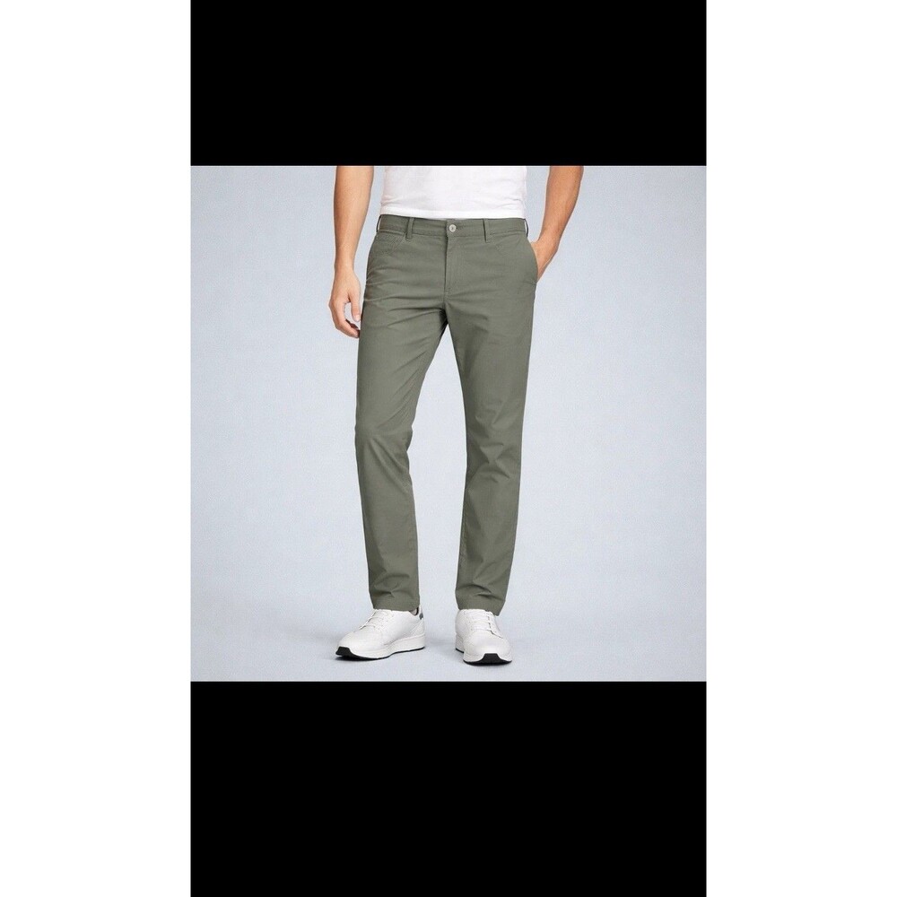Lululemon Men's Size 33 Commuter Olive Green Slim Button Zip Casual Pants